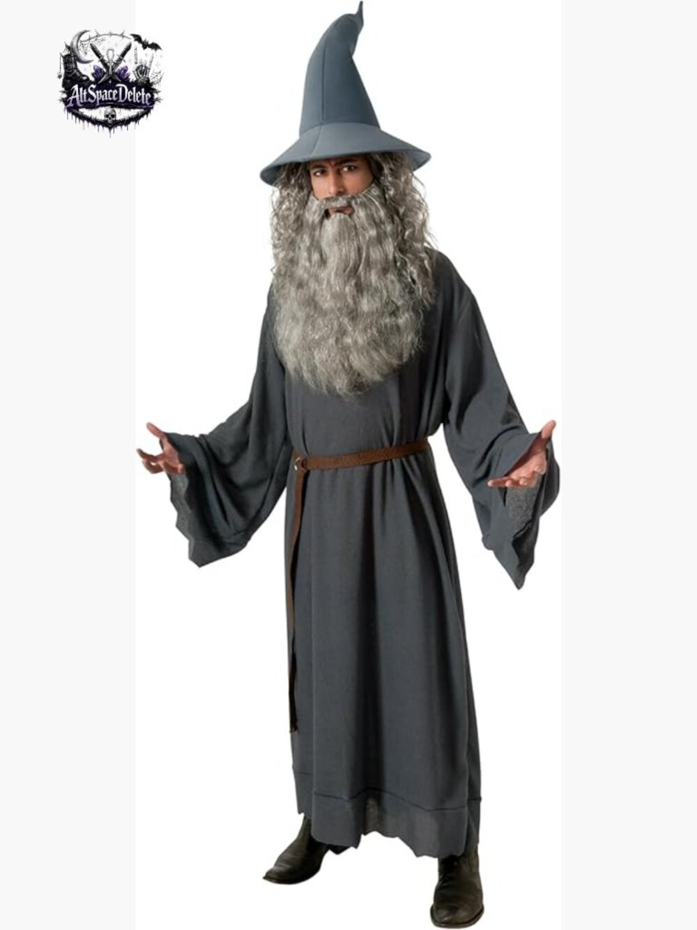 Lord of the Rings Gandalf Costume Robe Hat Belt Adult Cosplay